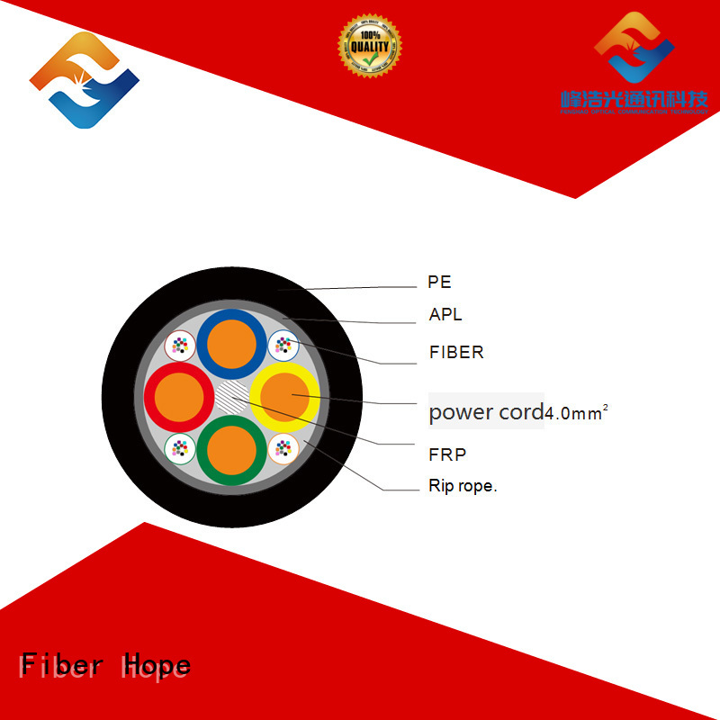 Fiber Hope good side pressure resistance composite fiber optic cable excelent for network system