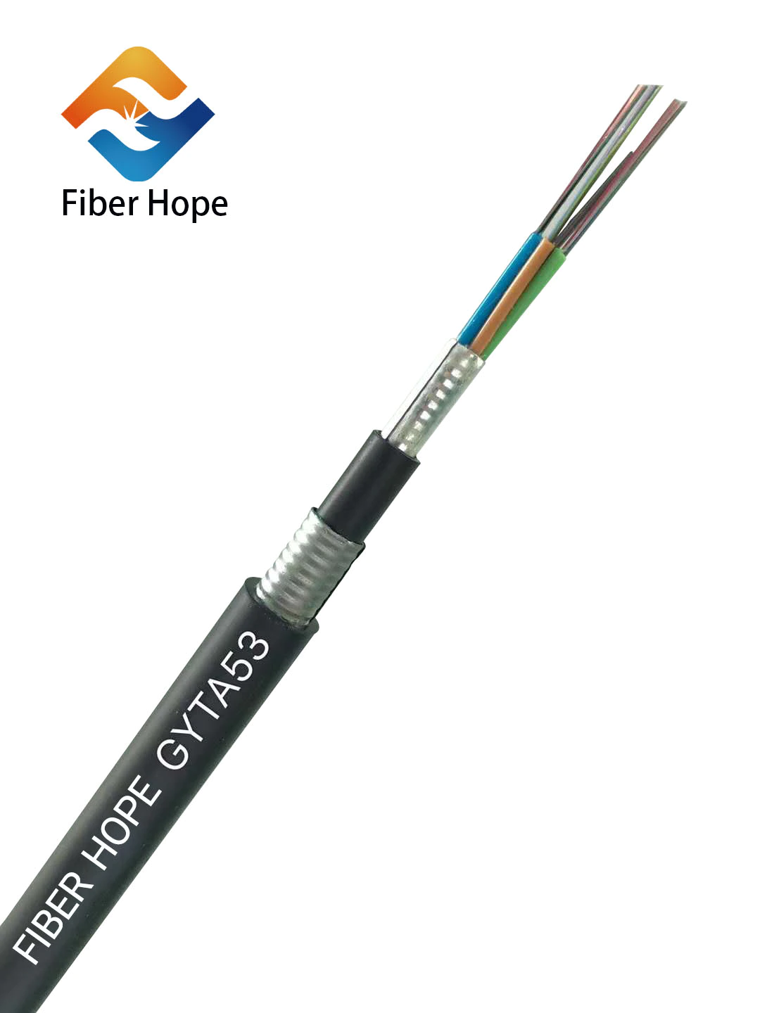 GYTA53 2F-144F Double Armored Underground Direct Buried outdoor Optical Fiber Cable