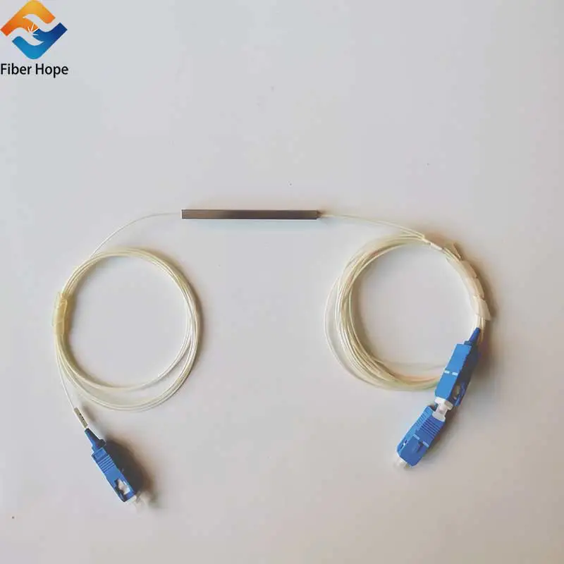 1:2 1x2 Steel Tube Fiber Optical PLC Splitter With SC/UPC Connector For Epon/Gpon/FTTH Networks