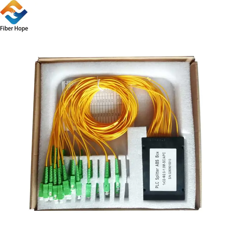 1:32 1x32 Steel Tube Fiber Optical PLC Splitter With SC/APC Connector For Epon/Gpon/FTTH Networks